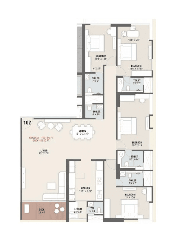 Unit plan - 2073 sq.ft.