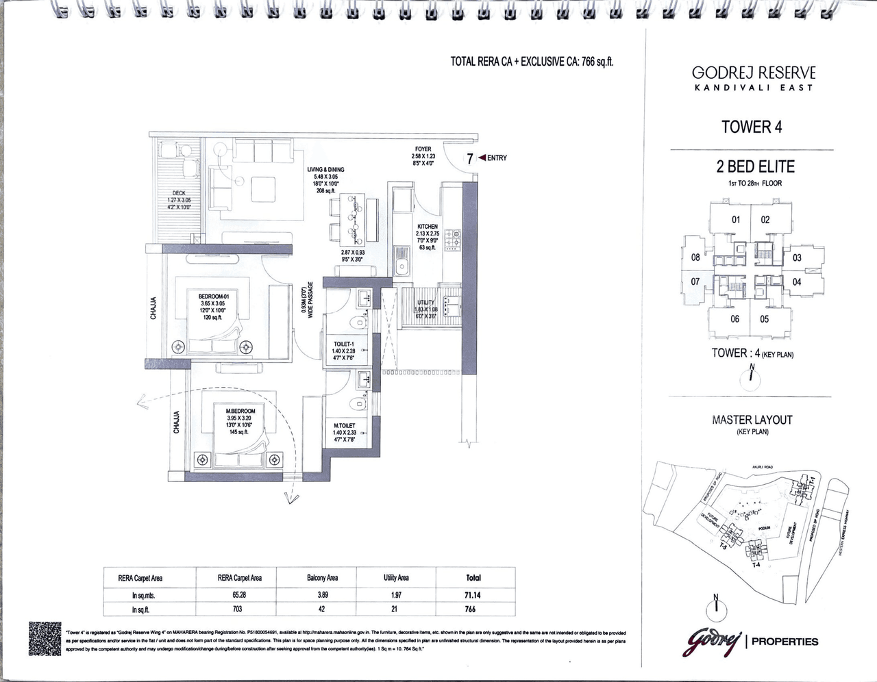 Godrej Reserve Unit plan - 766 sq.ft.