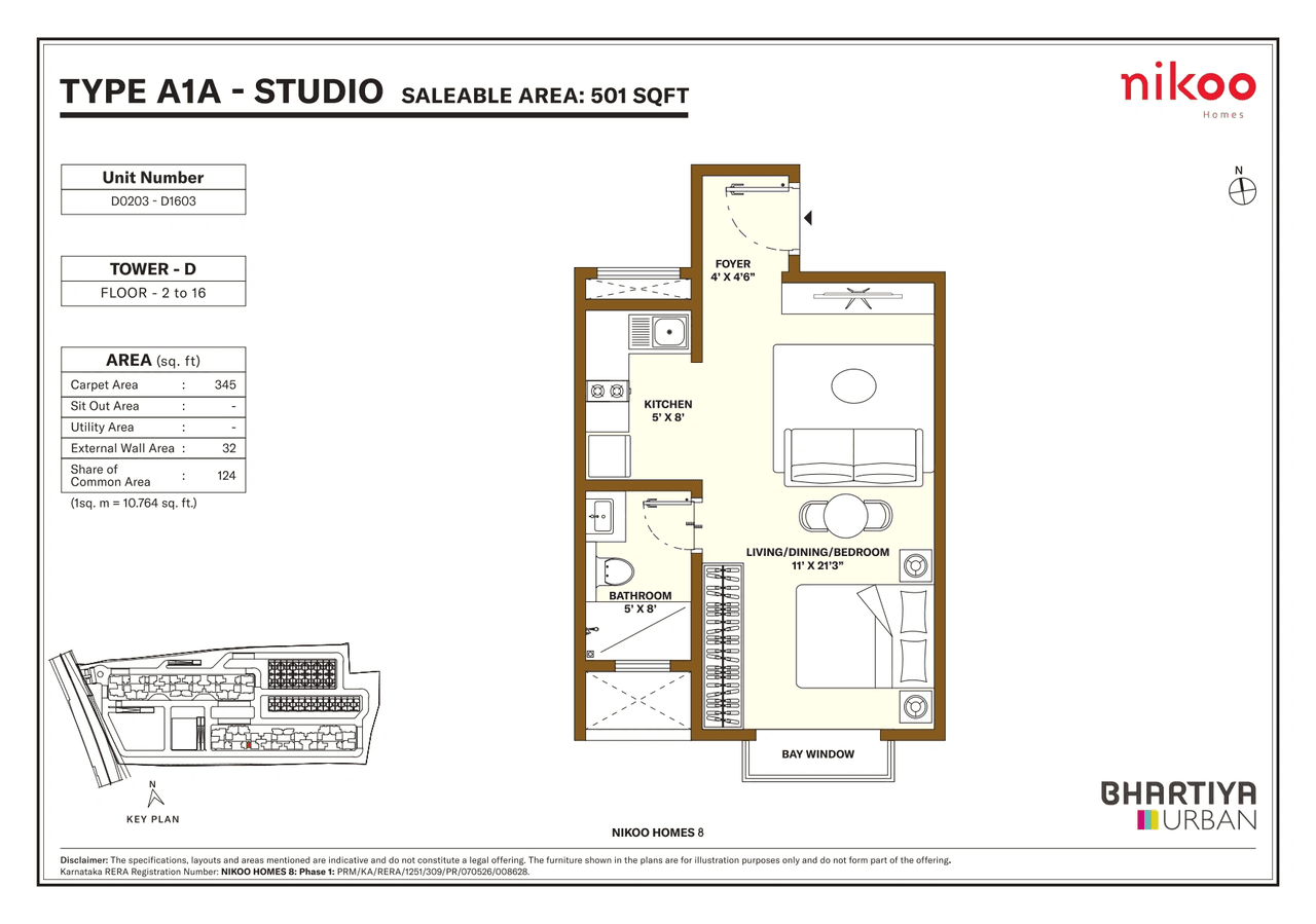 Unit plan - 345 sq.ft.