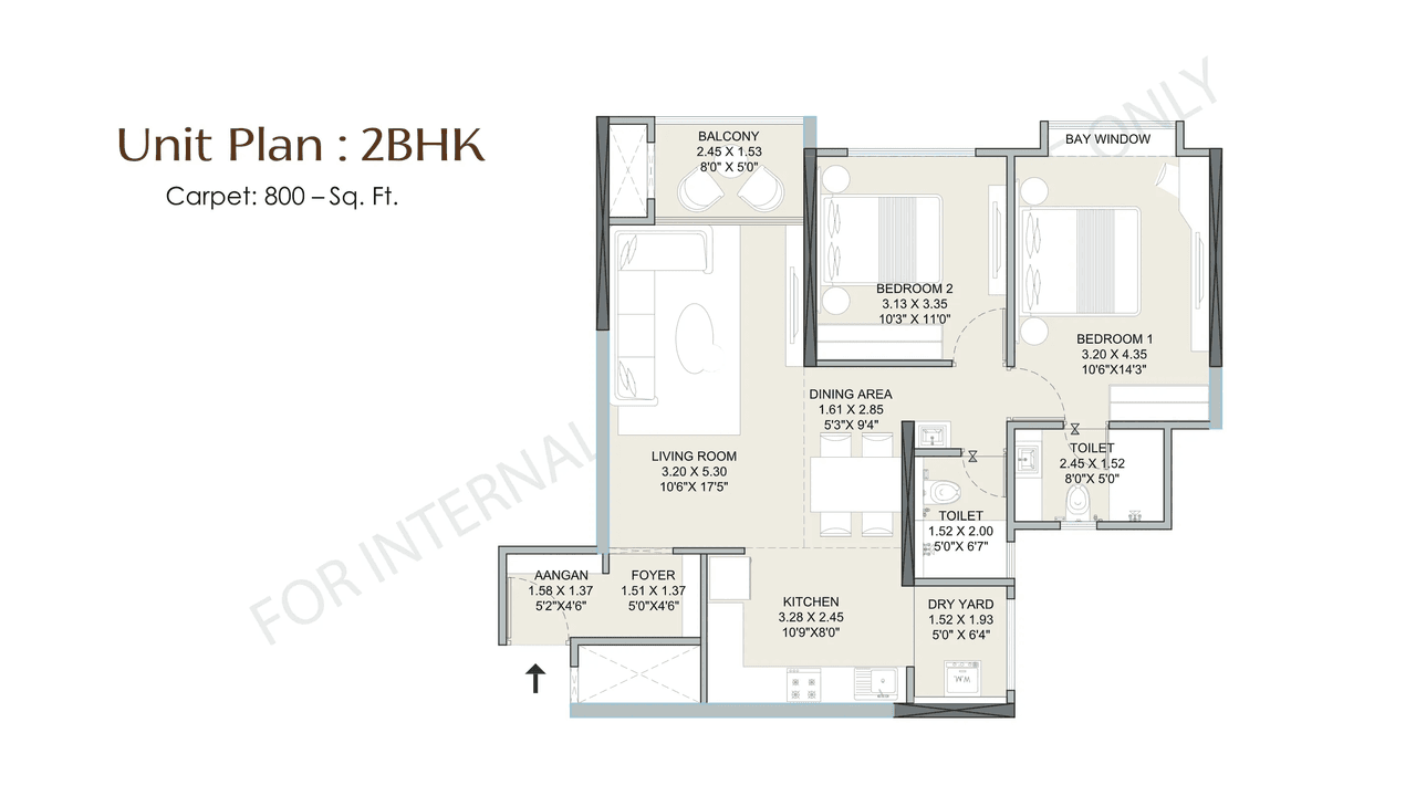Unit plan - 800 sq.ft.