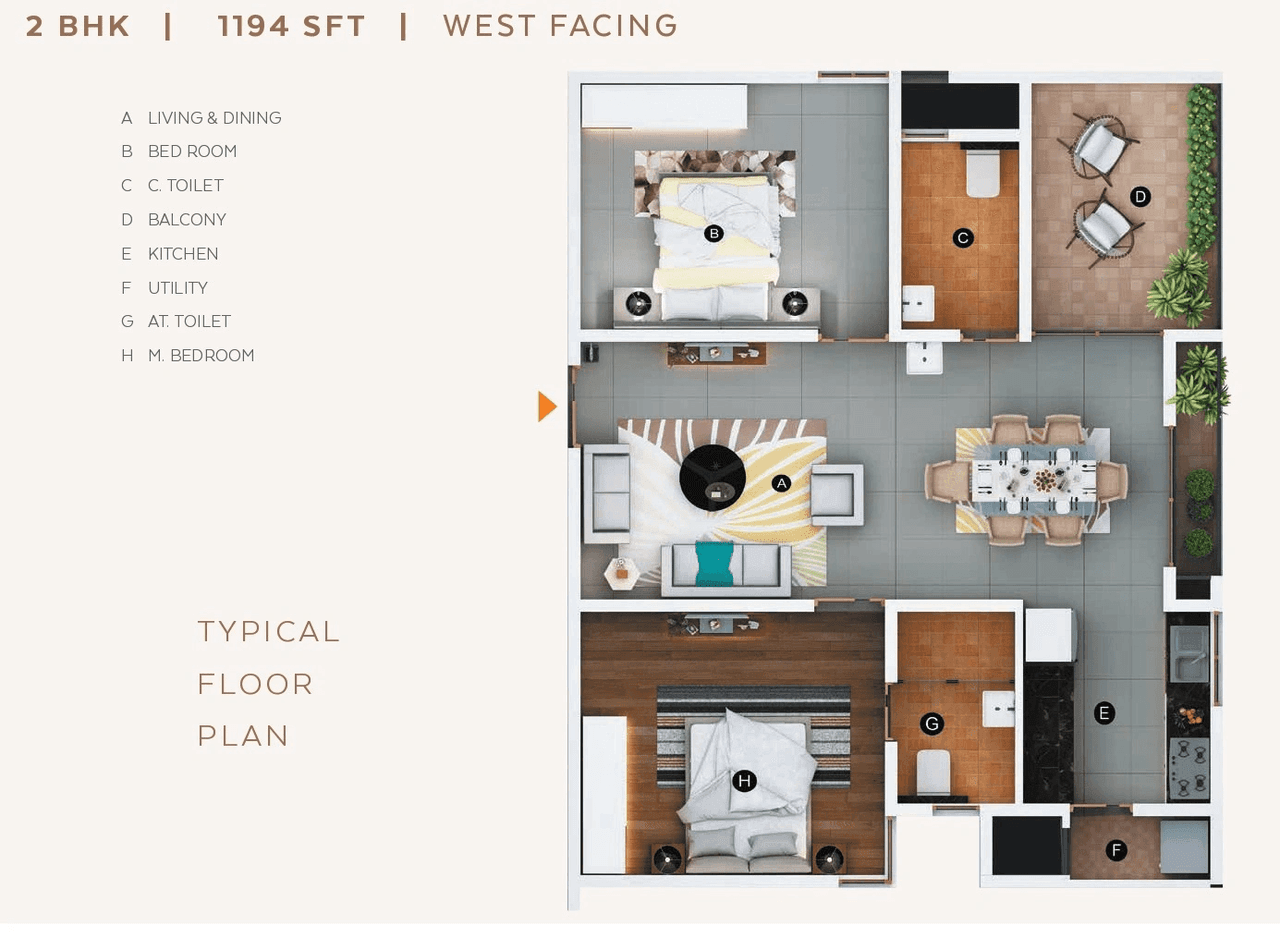 Unit plan - 836 sq.ft.