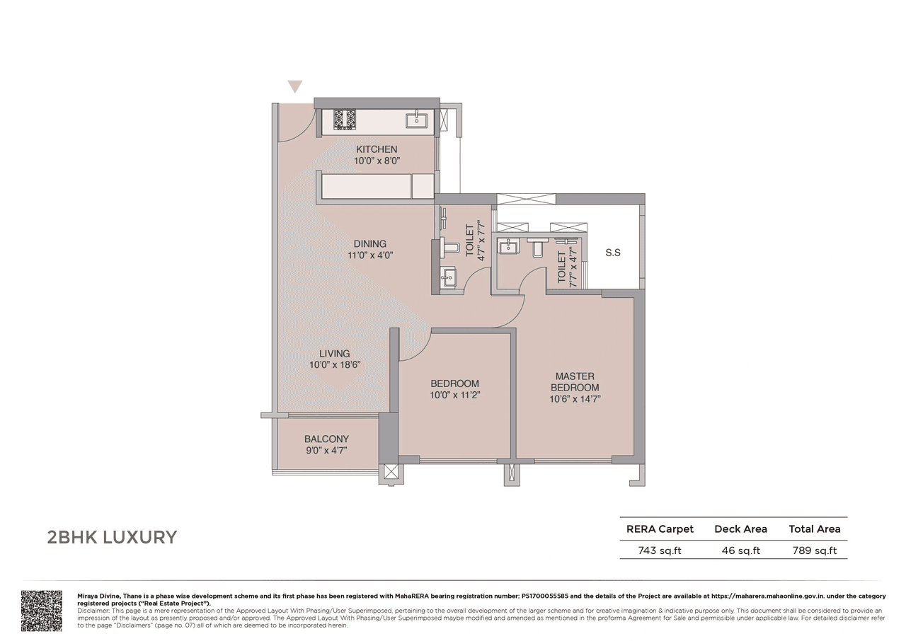 Miraya Trinity Unit plan - 789 sq.ft.