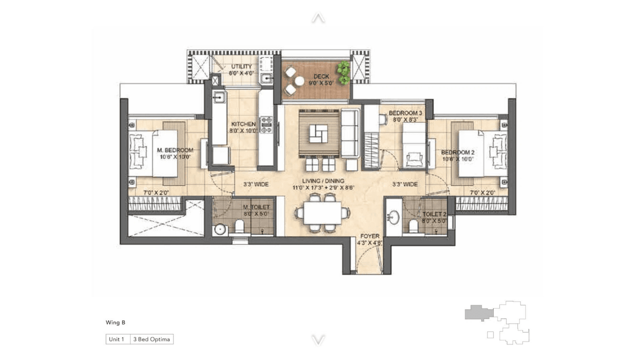 Unit plan - 879 sq.ft.