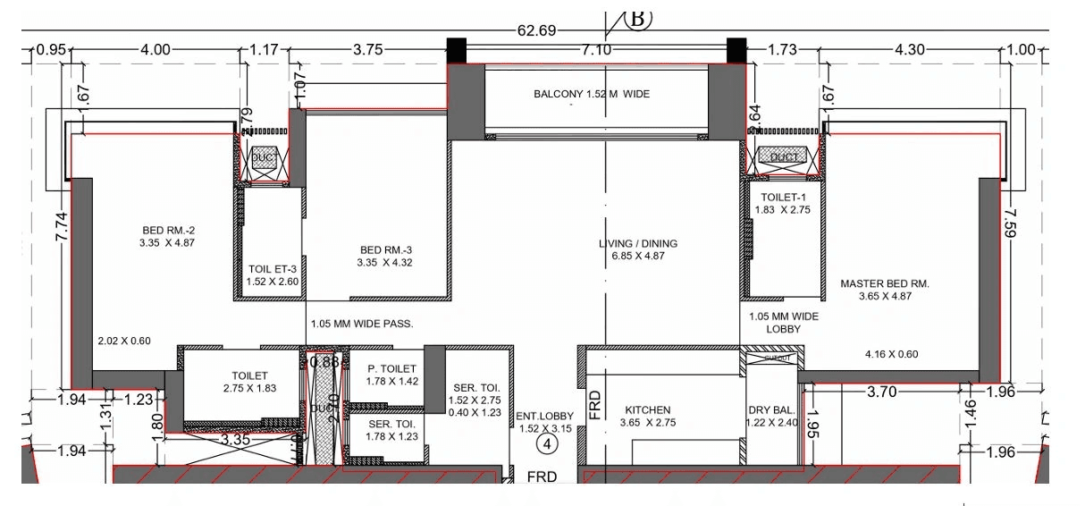 Godrej Avenue Eleven Unit plan - 1674 sq.ft.