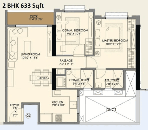 Unit plan - 663 sq.ft.