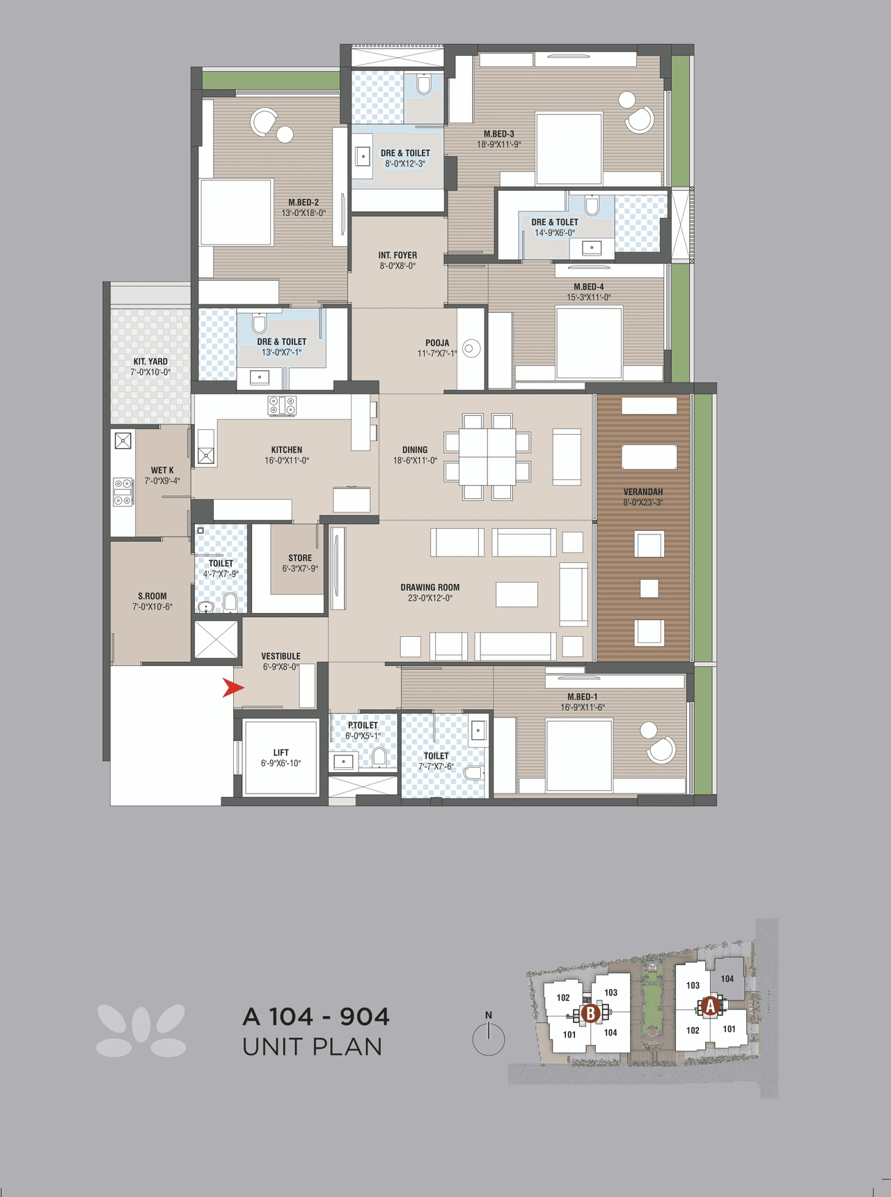 Maruti Aatman Unit plan - 2361 sq.ft.