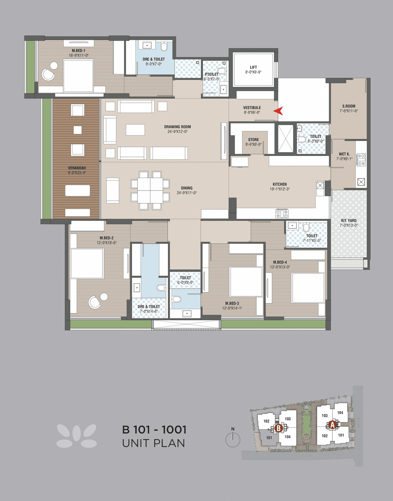 Maruti Aatman Unit plan - 2412 sq.ft.