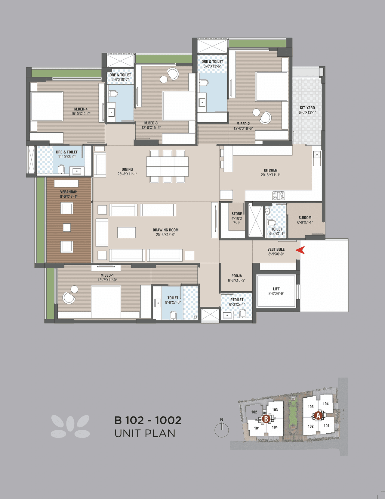 Maruti Aatman Unit plan - 2428 sq.ft.