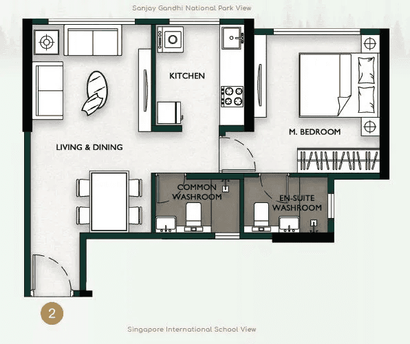 Unit plan - 410 sq.ft.