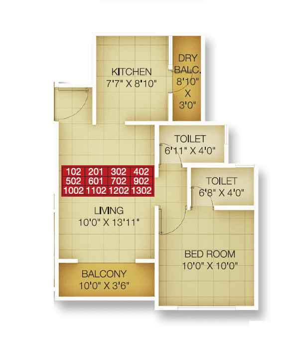 Unit plan - 479 sq.ft.