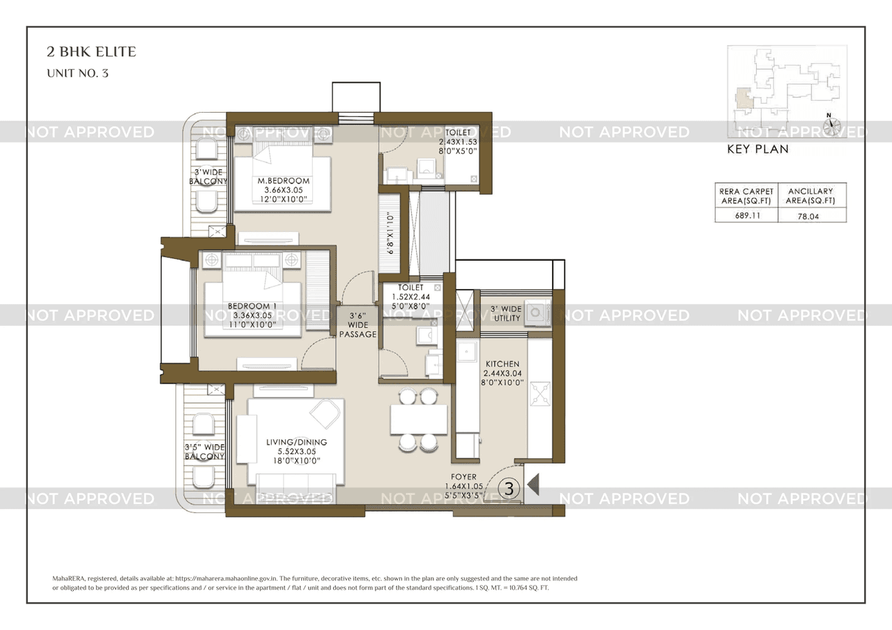 Unit plan - 767 sq.ft.