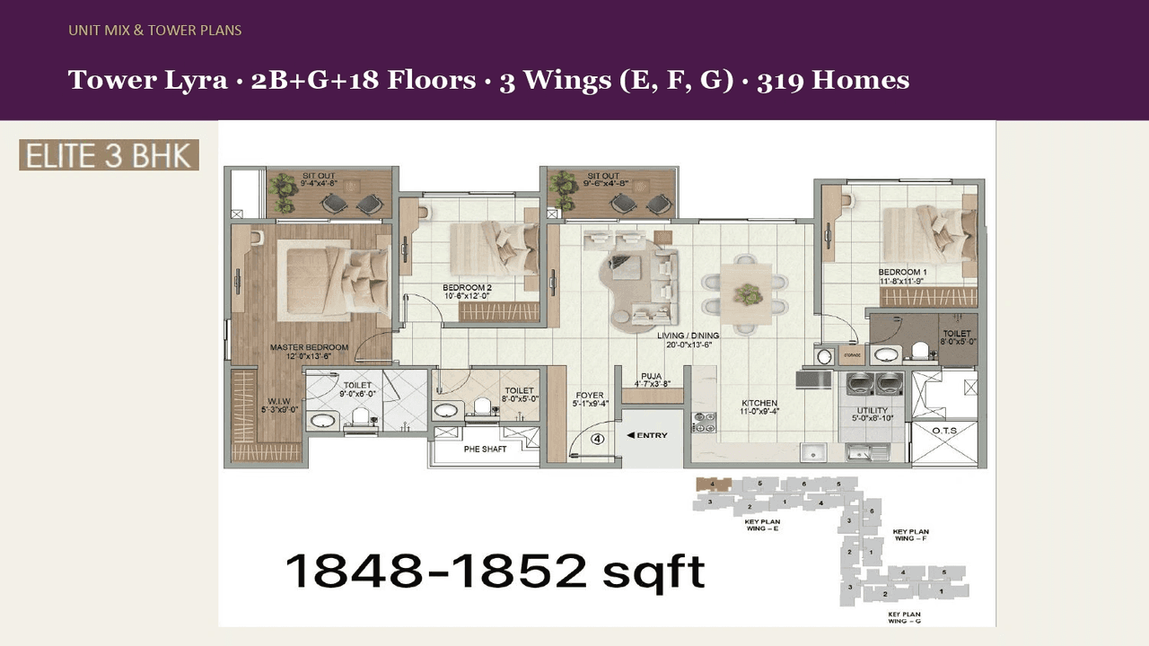 Unit plan - 1256 sq.ft.