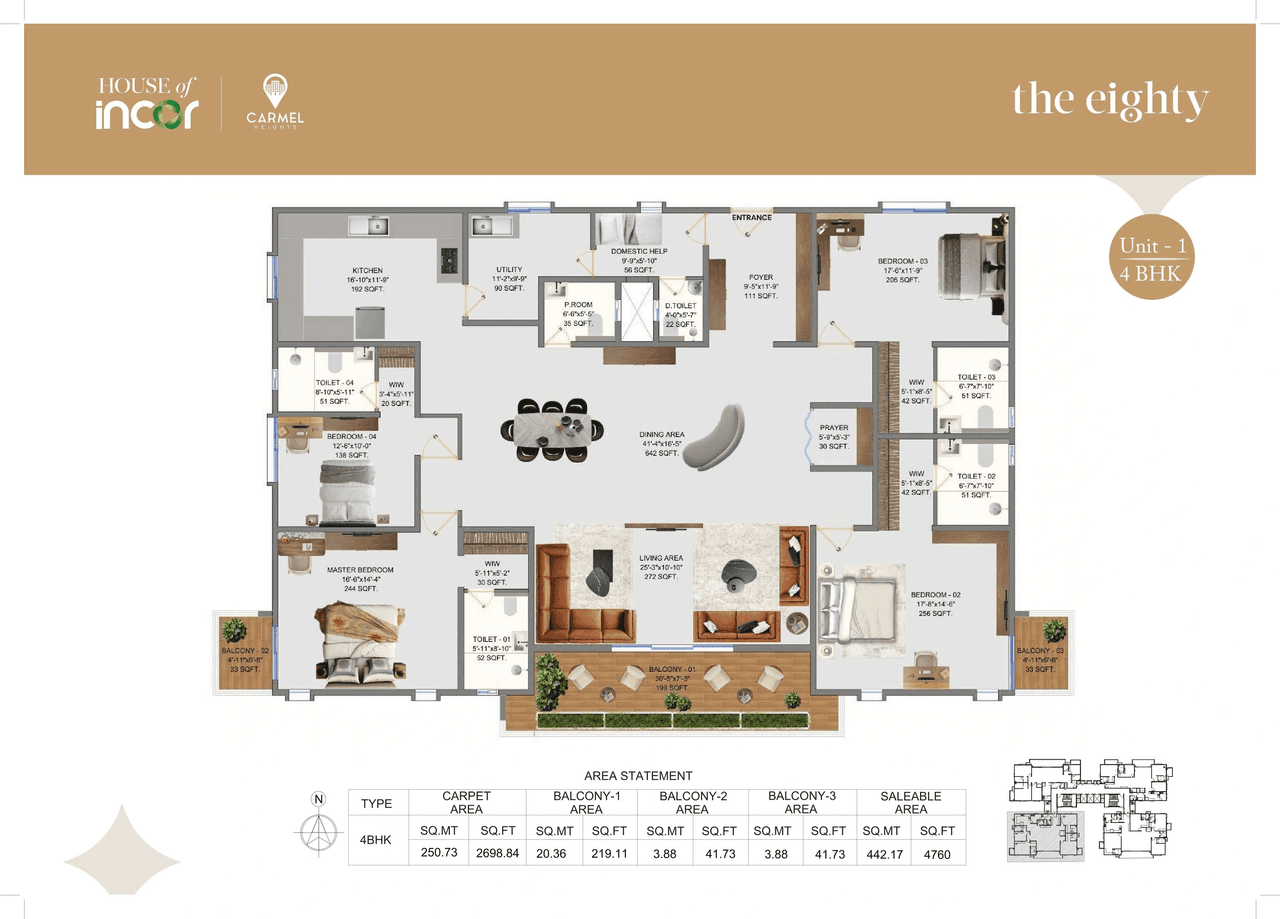 Incor Carmel Heights Unit plan - 2698 sq.ft.