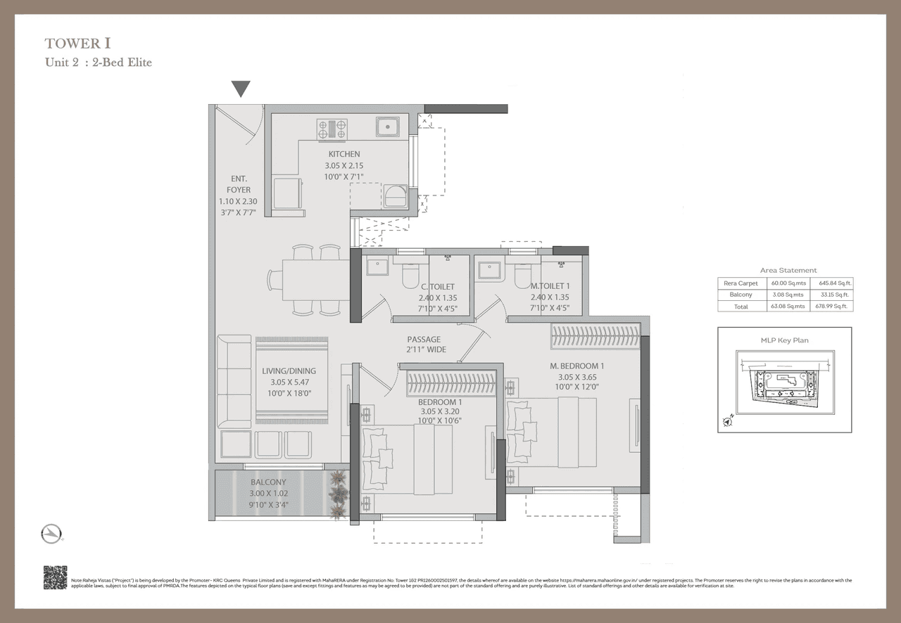 Unit plan - 679 sq.ft.