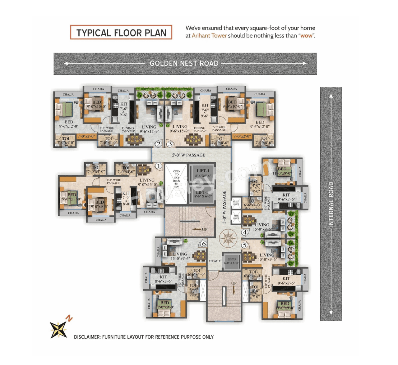 Balaji Arihant Tower Floor plan 3