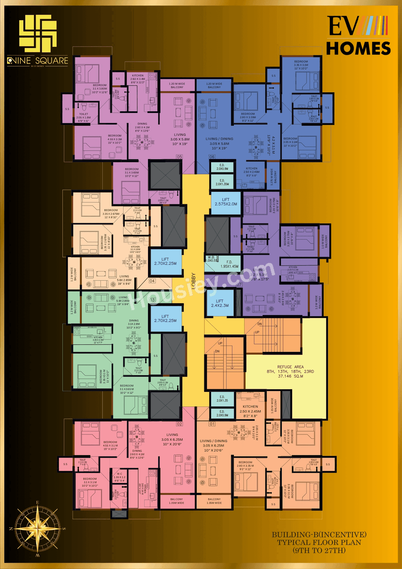 EV 9 Square Floor Plan
