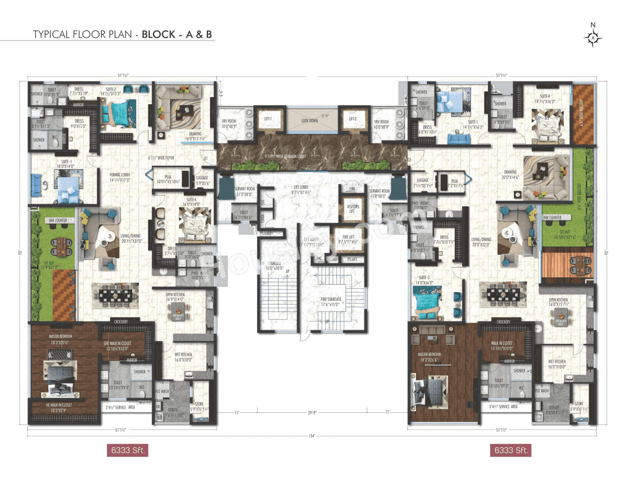 Fortune Sonthalia Sky Villas Floor plan 1