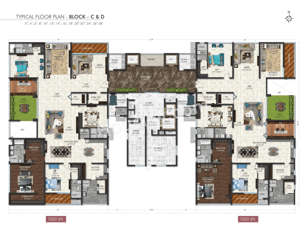 Fortune Sonthalia Sky Villas Floor plan 3