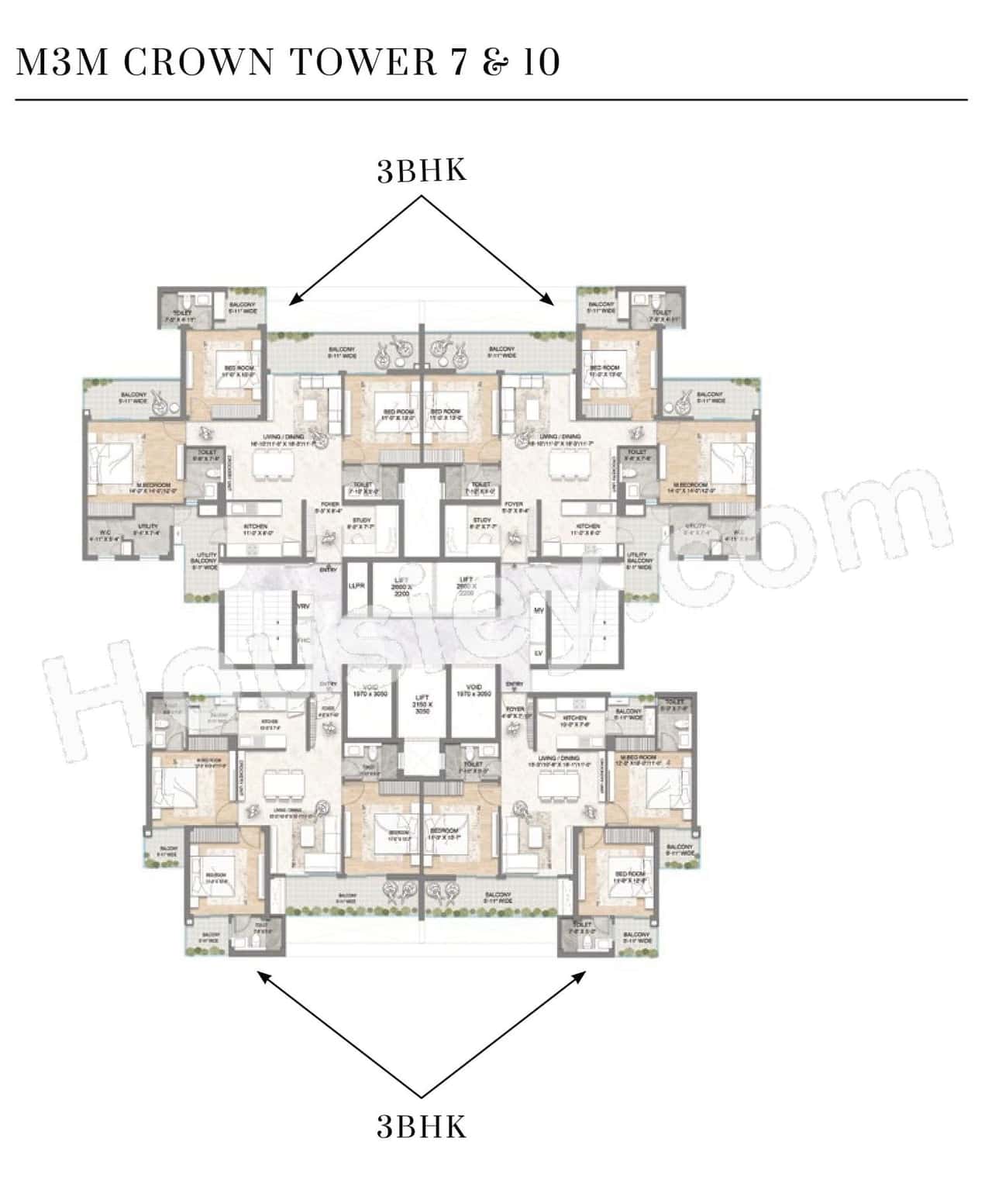 M3M crown Floor plan 3