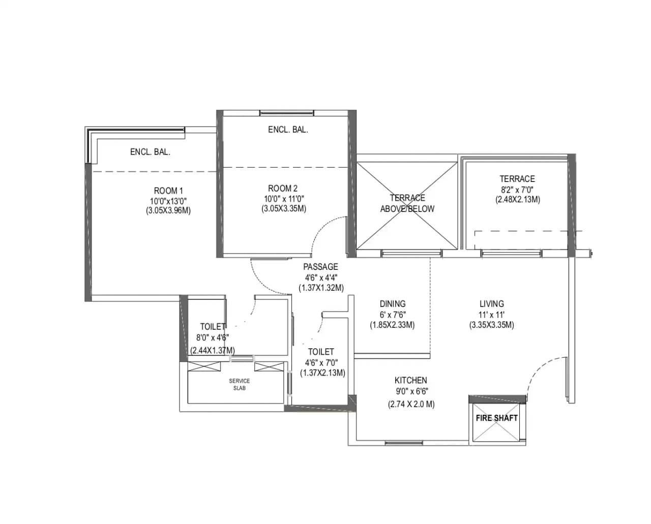 Unit plan - 640 sq.ft.