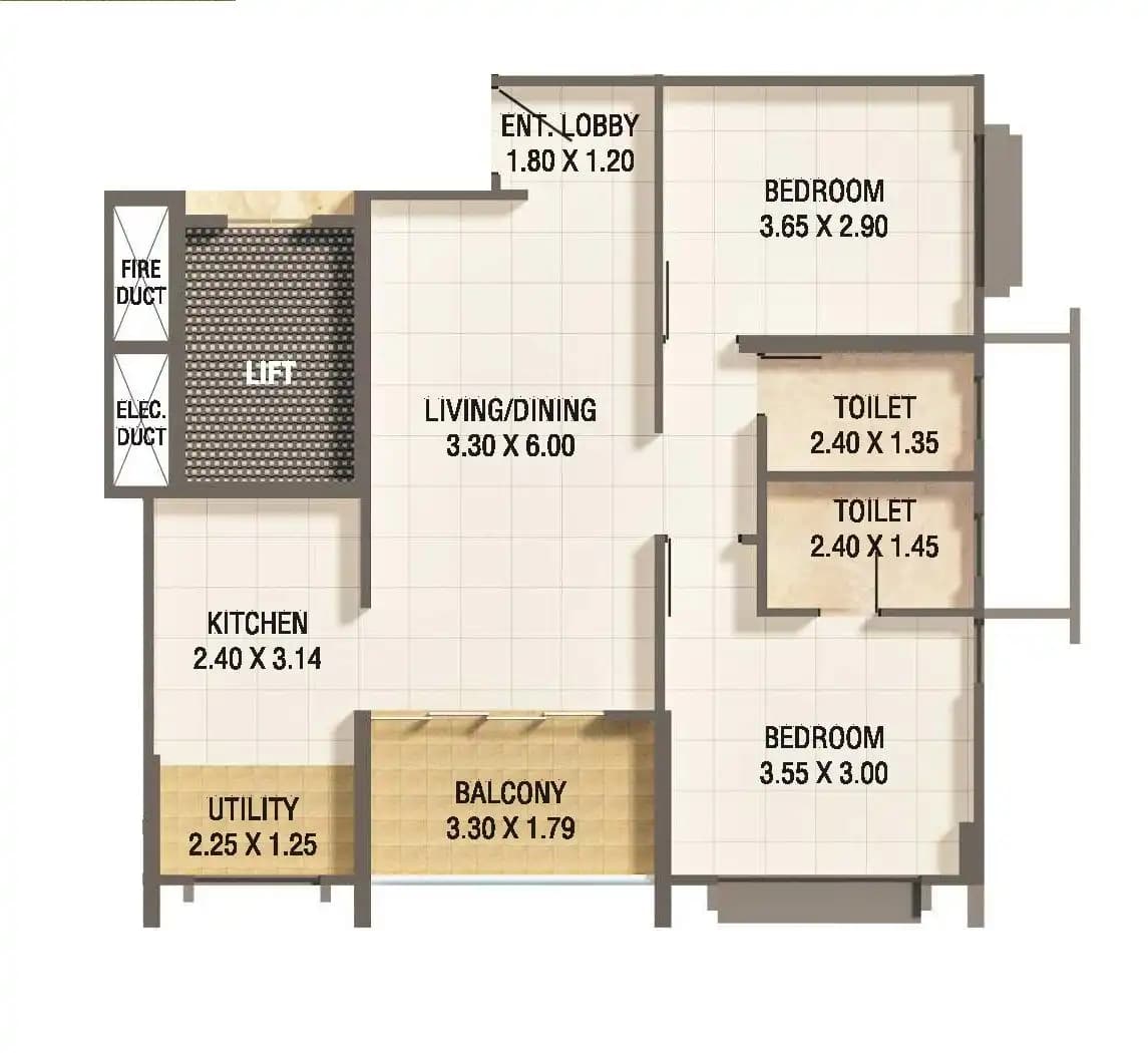Unit plan - 805 sq.ft.