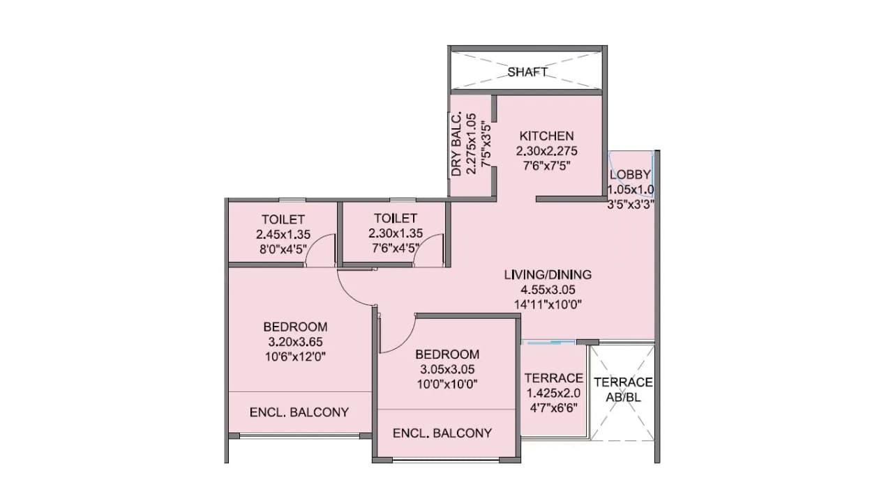 Unit plan - 615 sq.ft.