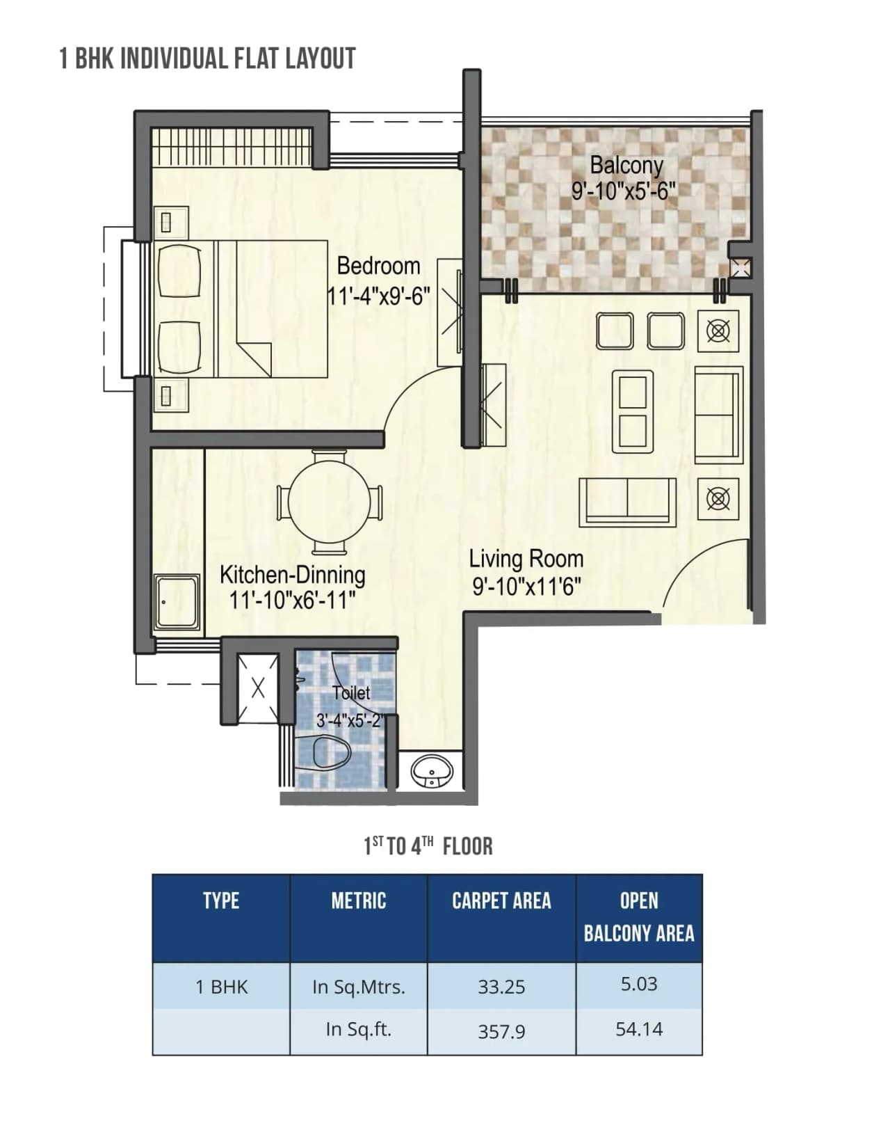 Unit plan - 358 sq.ft.