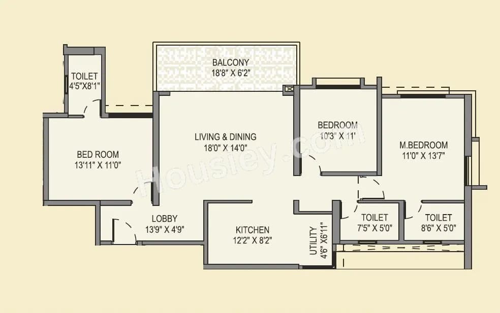 Unit plan - 1208 sq.ft.