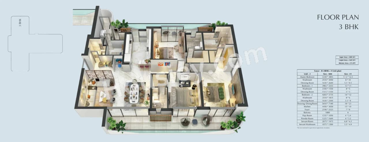 Unit plan - 1695 sq.ft.