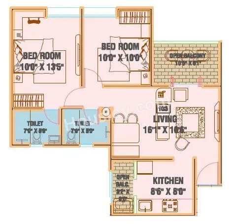 Gagan Micasaa Phase 3 Unit plan - 700 sq.ft.
