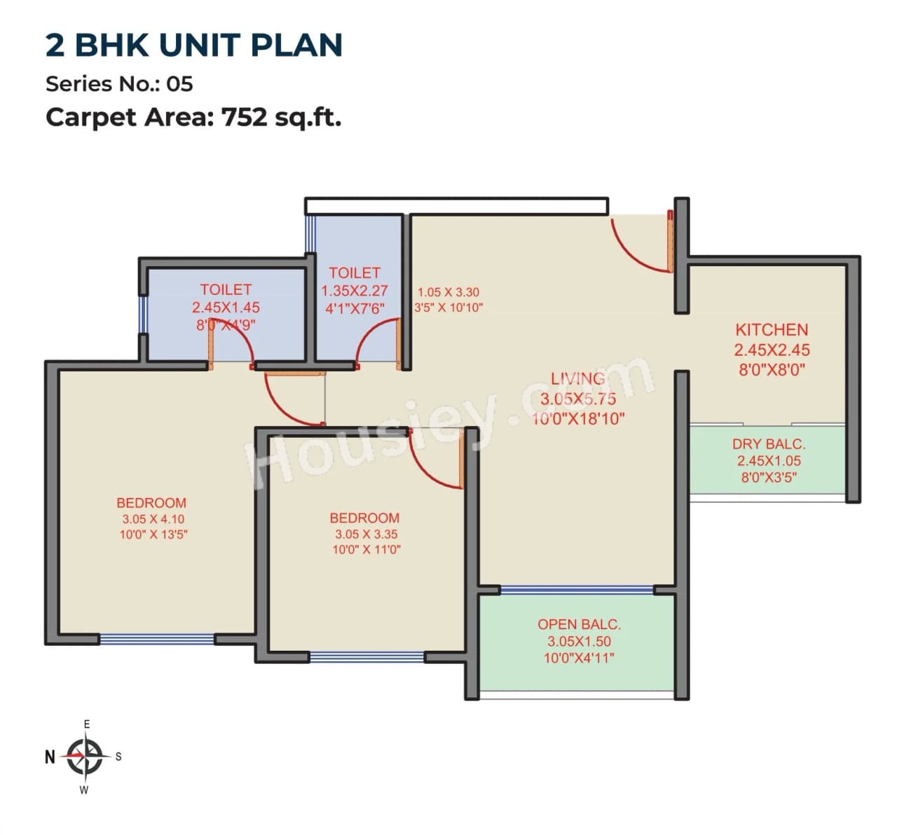 Unit plan - 752 sq.ft.