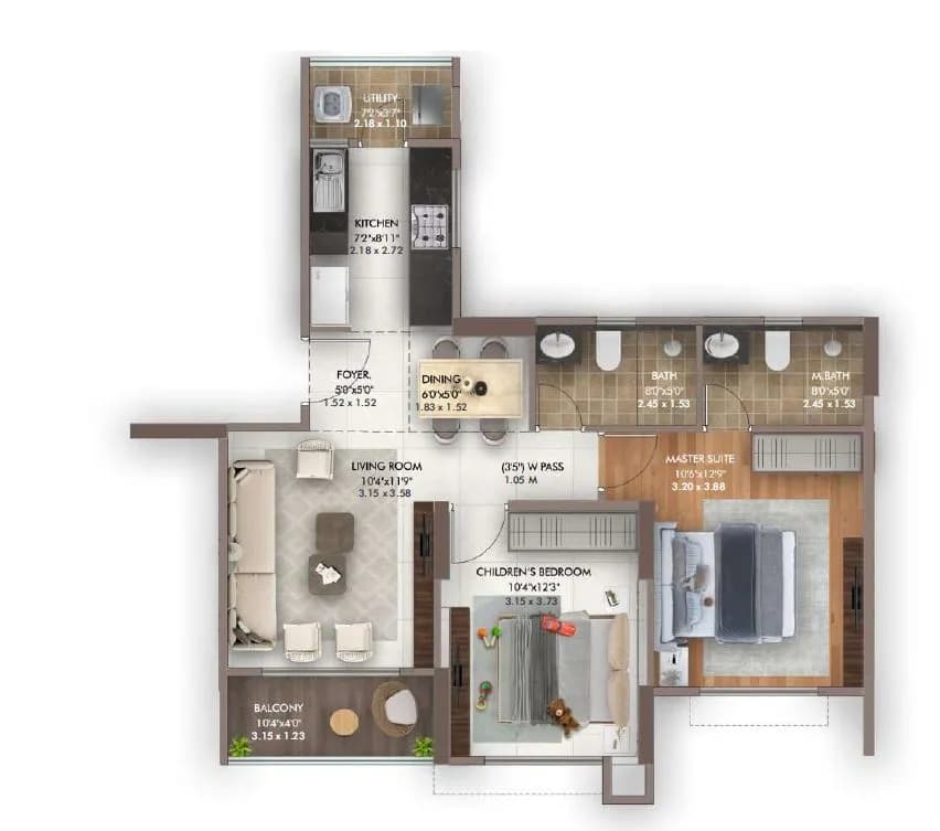 Unit plan - 716 sq.ft.
