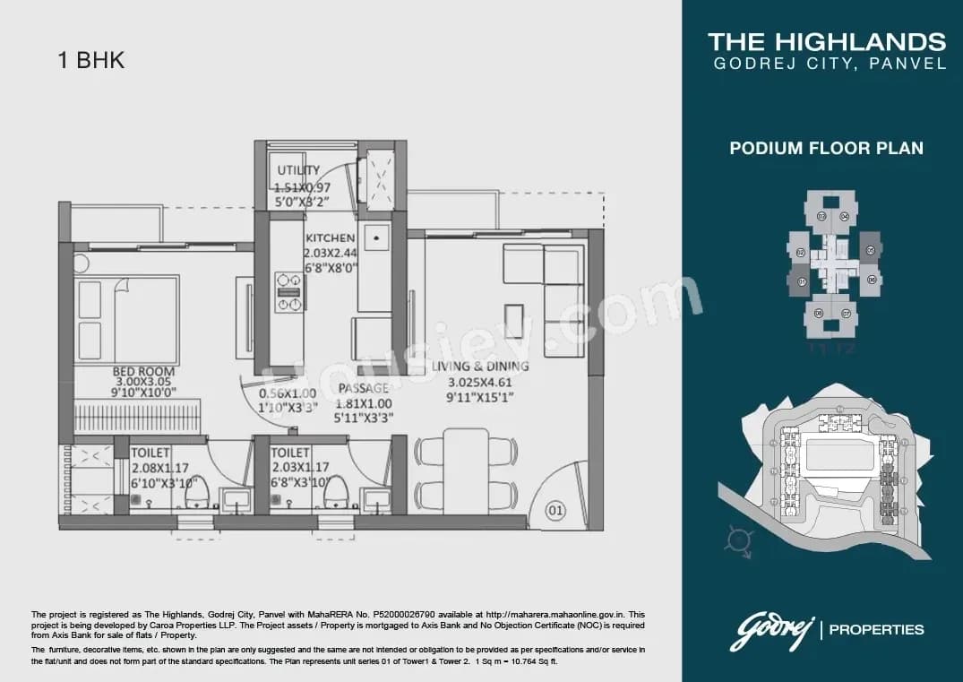 Unit plan - 410 sq.ft.