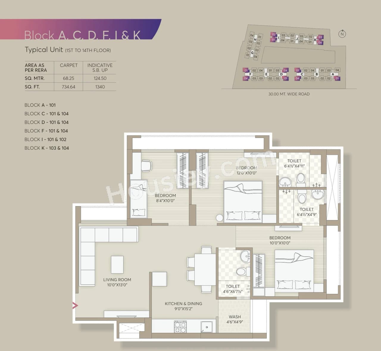 Unit plan - 735 sq.ft.
