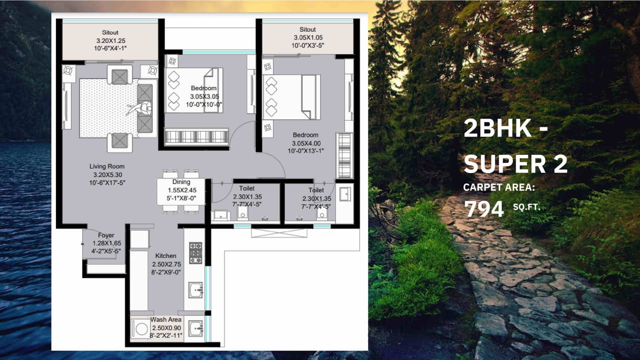 Unit plan - 794 sq.ft.