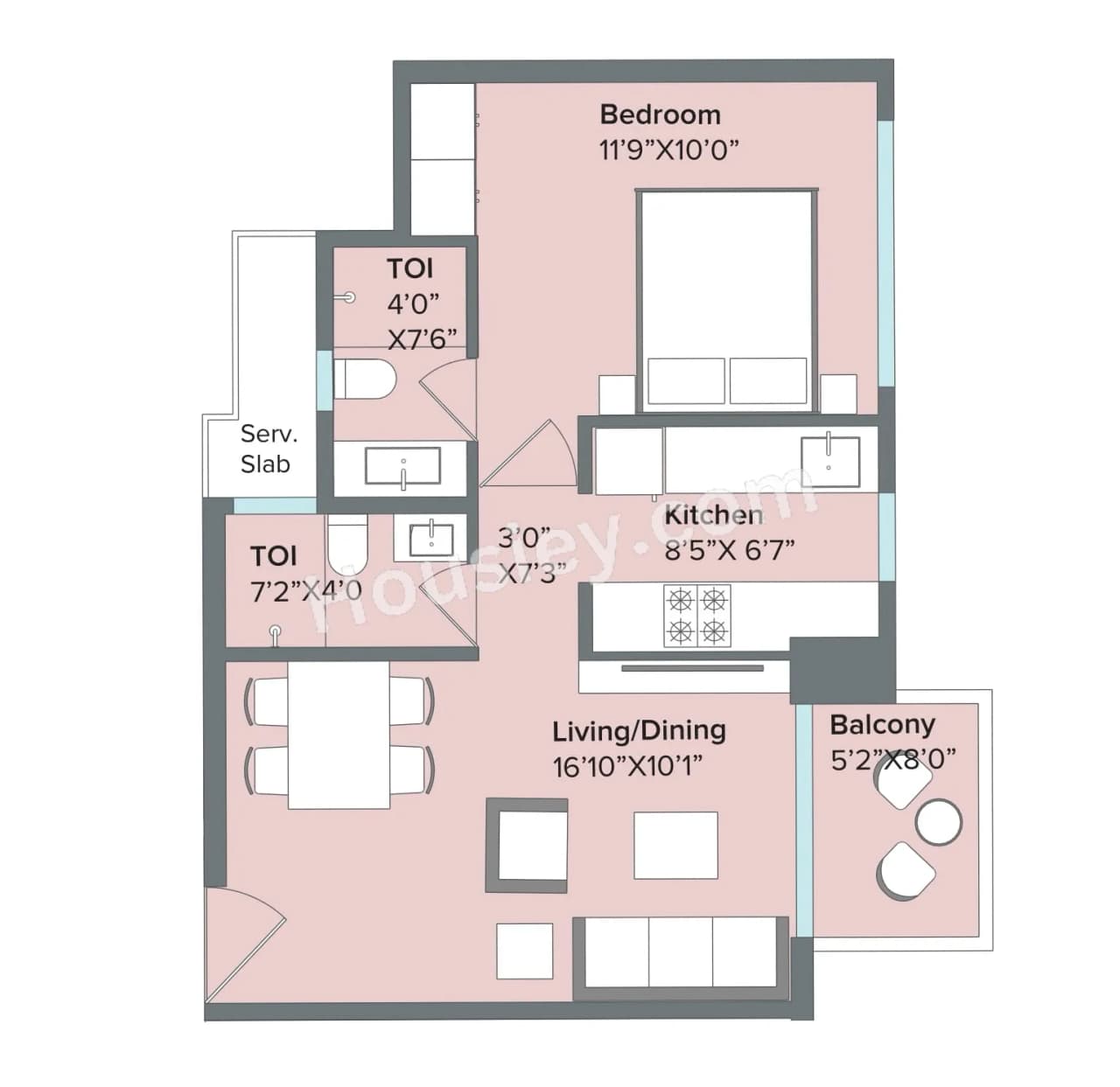 Unit plan - 459 sq.ft.