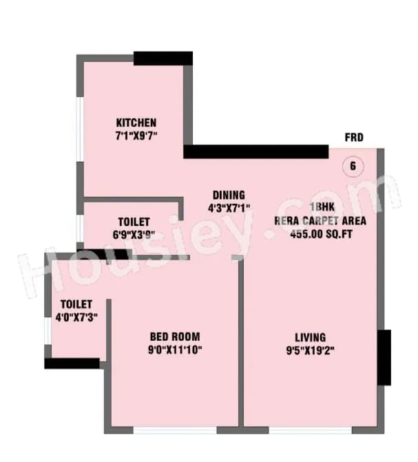 Unit plan - 455 sq.ft.