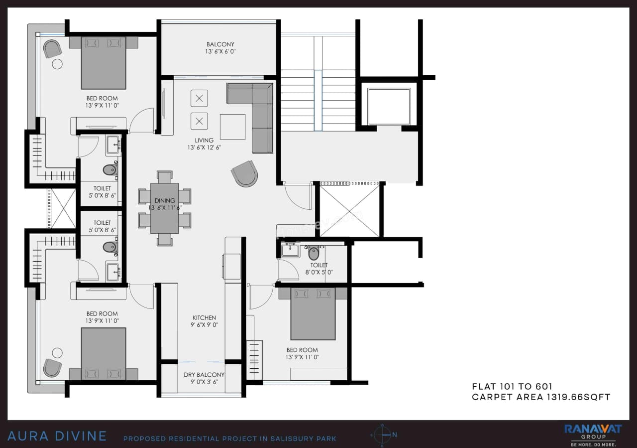 Unit plan - 1321 sq.ft.