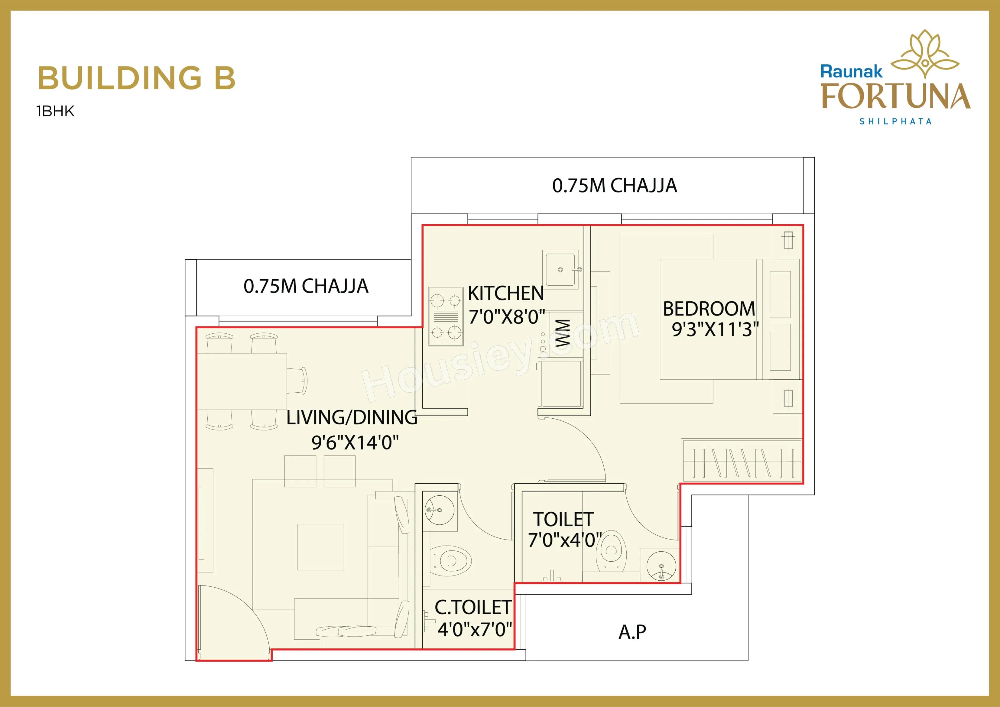 Unit plan - 386 sq.ft.