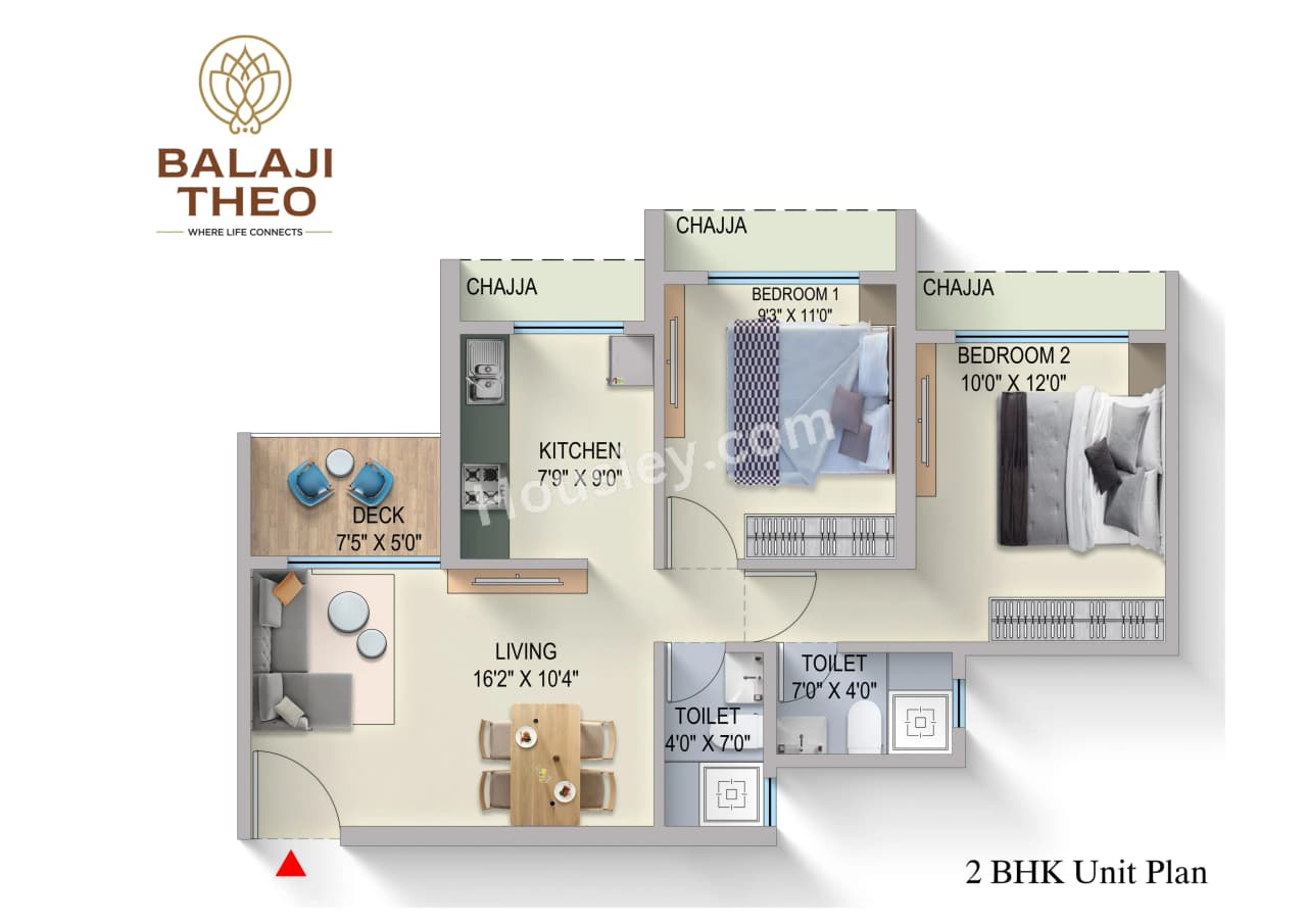Unit plan - 705 sq.ft.