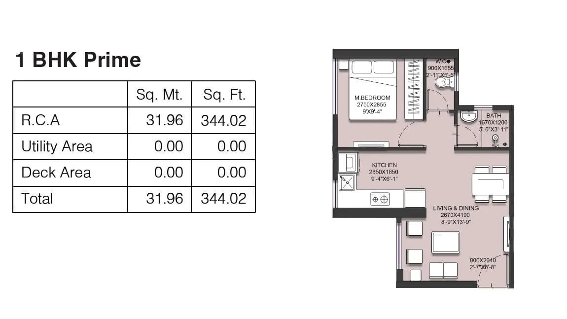 Unit plan - 344 sq.ft.