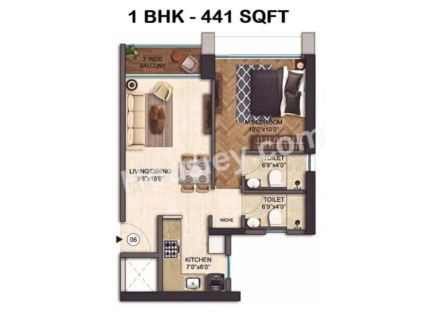 Unit plan - 441 sq.ft.