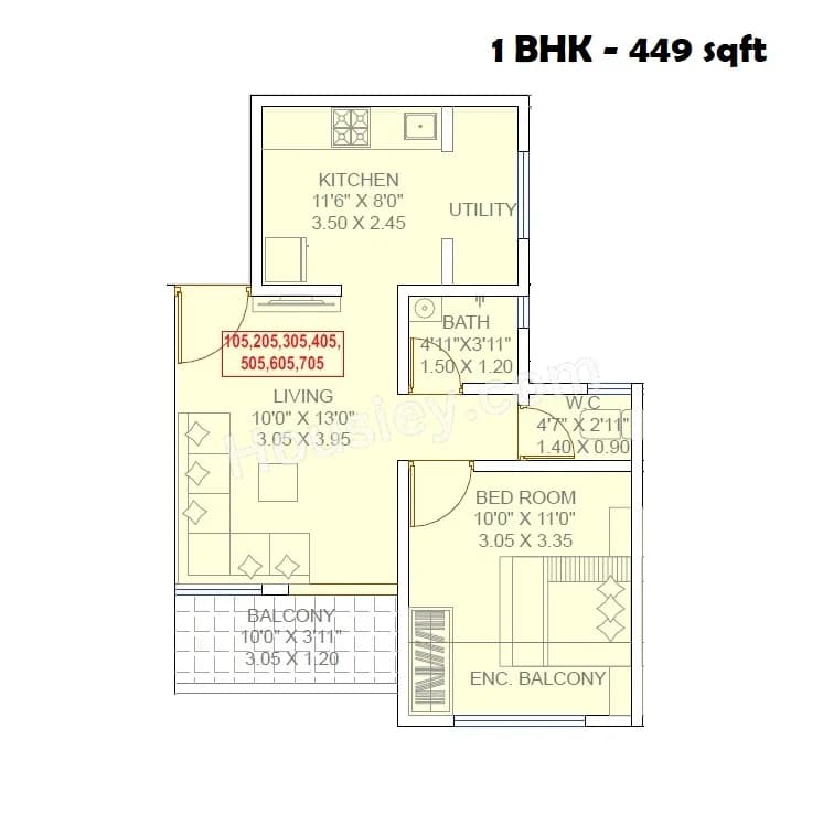 Unit plan - 449 sq.ft.