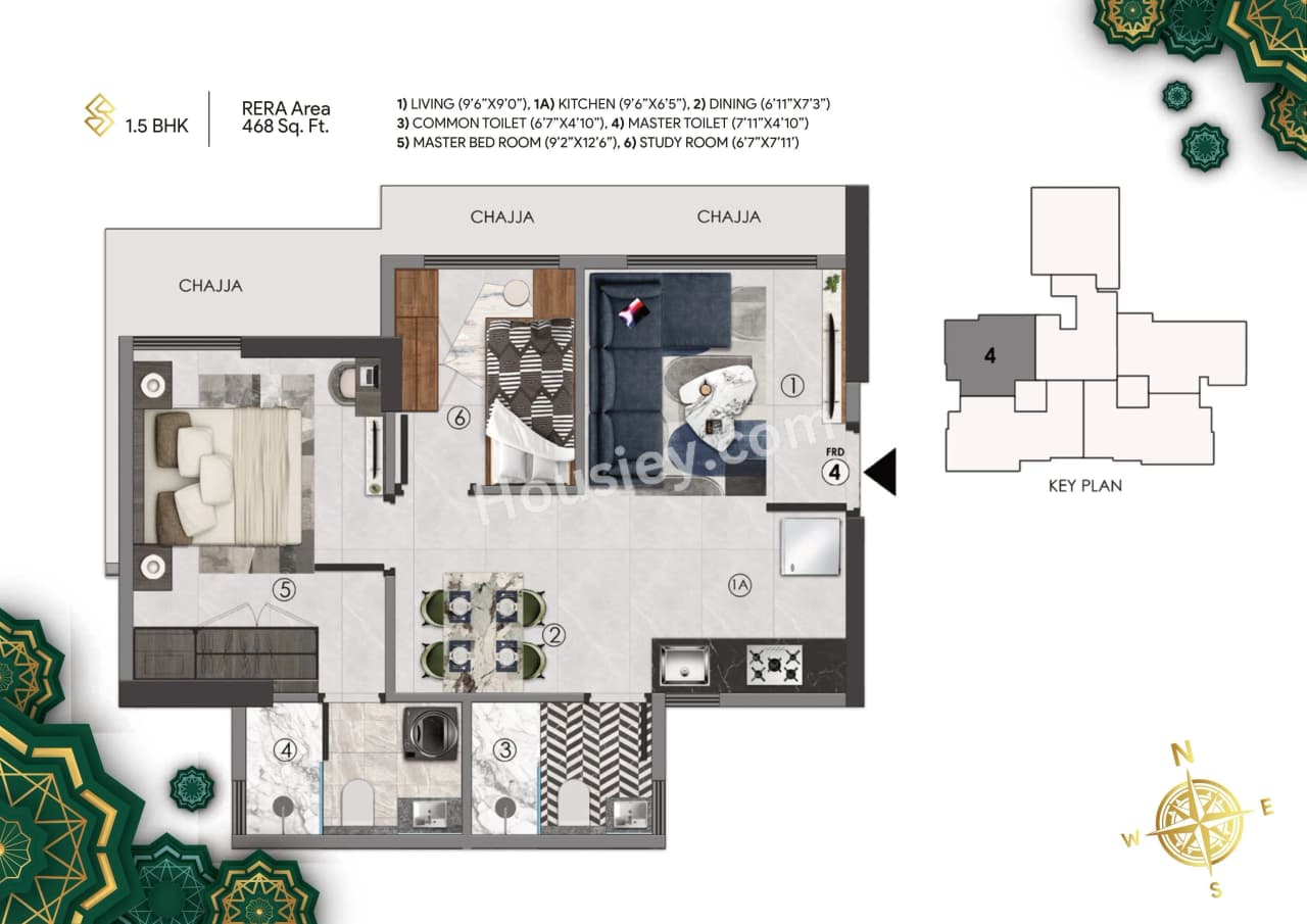 Unit plan - 468 sq.ft.