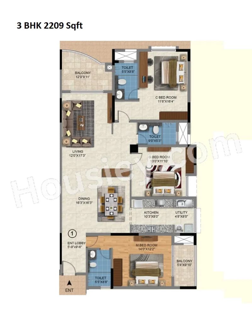 Unit plan - 1476 sq.ft.