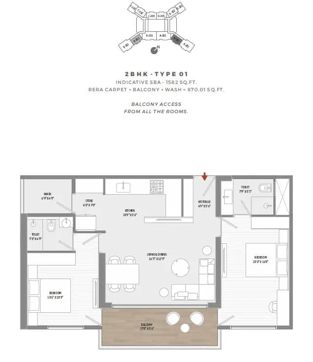 Unit plan - 791 sq.ft.