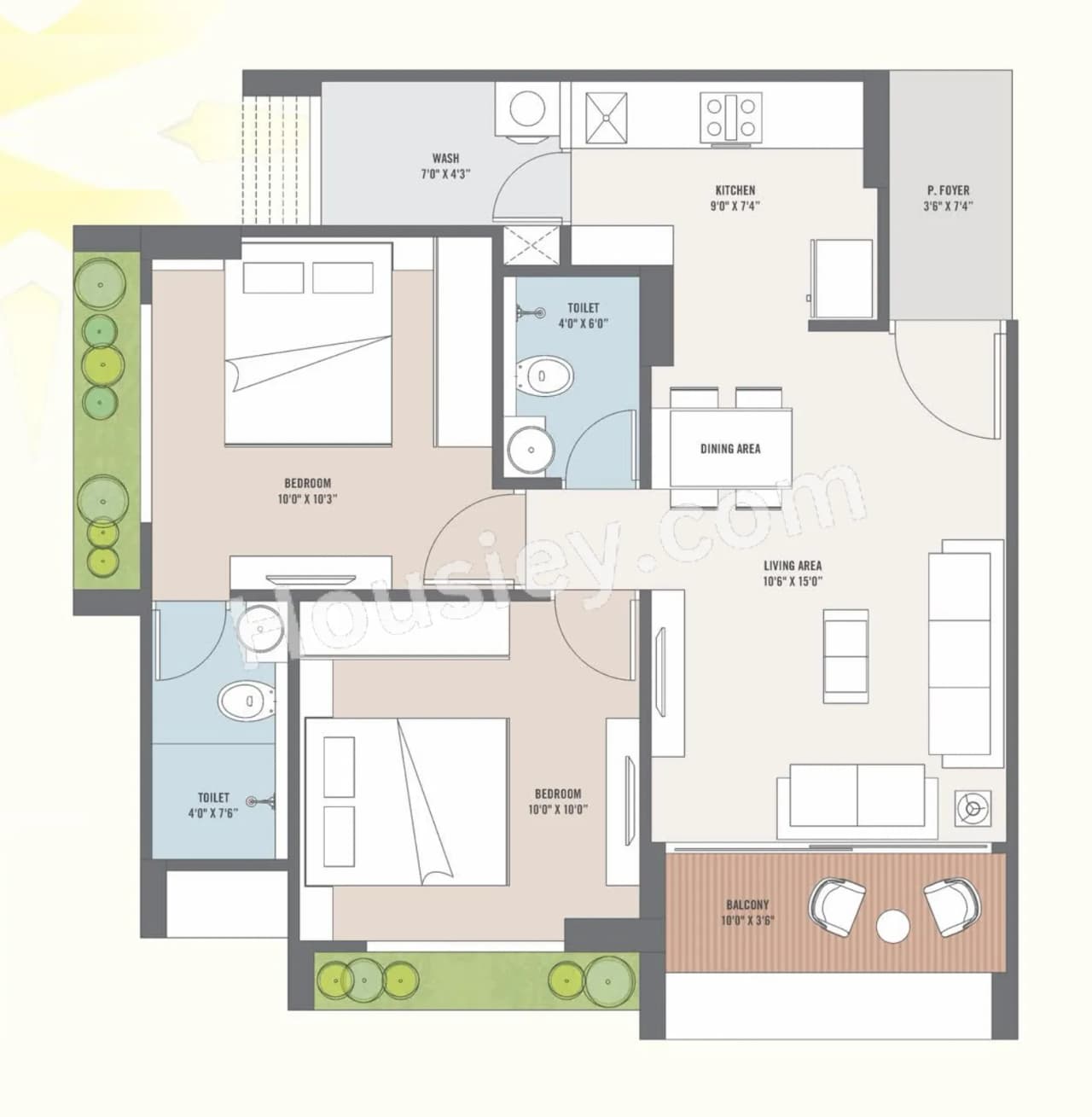 Unit plan - 639 sq.ft.