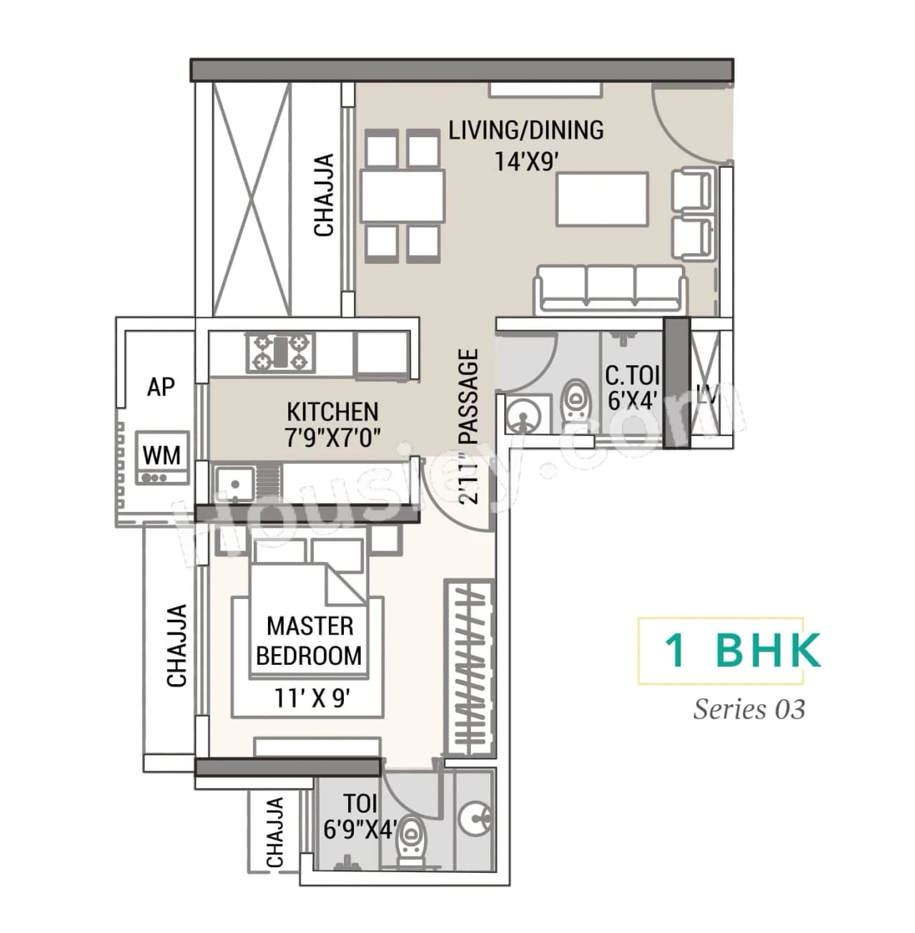 Unit plan - 393 sq.ft.