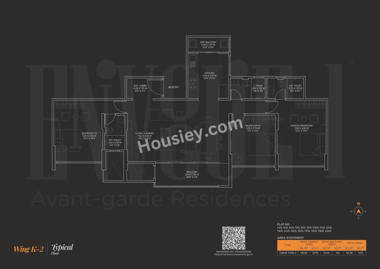 Unit plan - 1413 sq.ft.