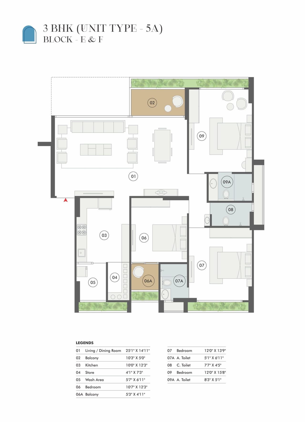 Unit plan - 1431 sq.ft.